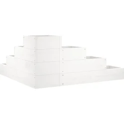 Discount Ulkokukkalaatikko 4 tasoa 80,5x79x36 cm valkoinen, mänty Istutuslaatikot