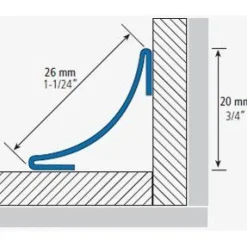 Ulkokulmapala sisäkulmalistaan rst e-211s, 26mm, eri värejä*Euroshrink Discount