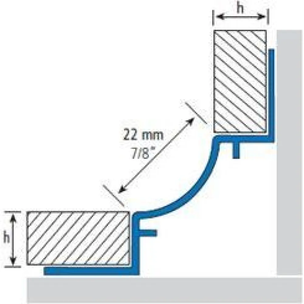 Ulkokulmapala sisäkulmalistaan pvc e-210, 10mm, valkoinen*Euroshrink Clearance