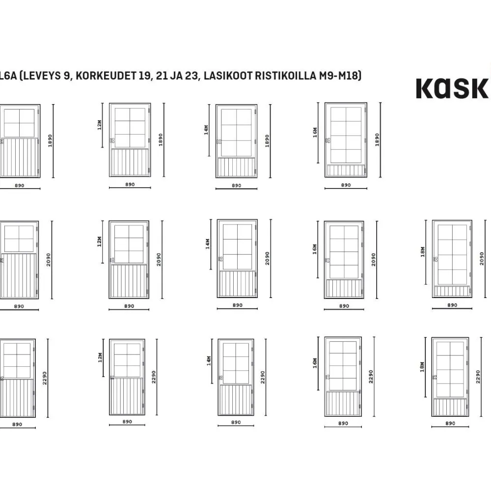 Ulko-ovi UL7A M18 Huvila mittatilausovi*Kaskipuu