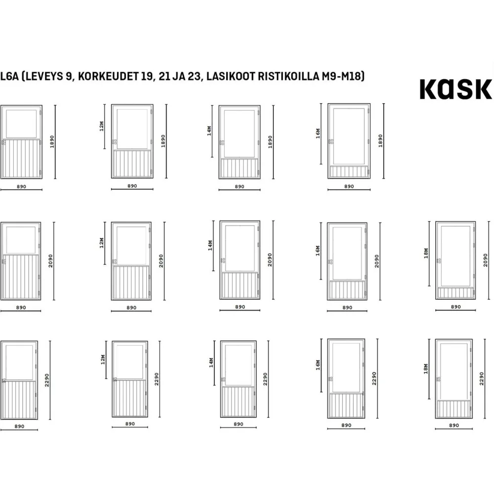 Hot Ulko-ovi UL7A M14 Huvila mittatilausovi ilman ristikkoa Mökkiovet