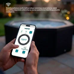 Ulkoporeallas Como, 6 hlöä, 90 suutinta, WiFi, kahdeksankulmainen, koottava, harmaa Ulkoporealtaat