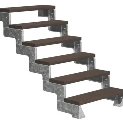 Ulkoportaat Gardentop Trimax yhdellä Nordic-kaiteella tummanruskea eri kokoja*Dolle Hot