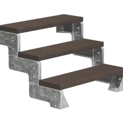 Ulkoportaat Gardentop Trimax yhdellä Nordic-kaiteella tummanruskea eri kokoja*Dolle Hot