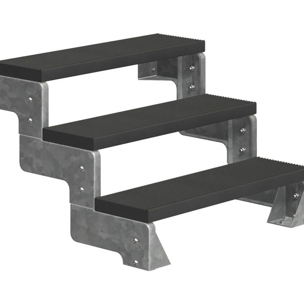 Ulkoportaat Gardentop Trimax yhdellä Nordic-kaiteella antrasiitti eri kokoja*Dolle New