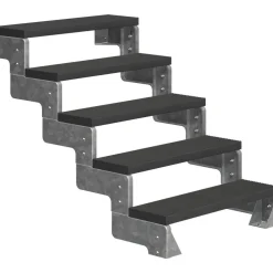 Ulkoportaat Gardentop Trimax yhdellä Nordic-kaiteella antrasiitti eri kokoja*Dolle New