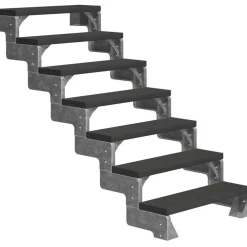 Ulkoportaat Gardentop Trimax yhdellä Nordic-kaiteella antrasiitti eri kokoja*Dolle New