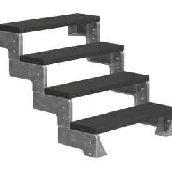 Ulkoportaat Gardentop Trimax yhdellä Nordic-kaiteella antrasiitti eri kokoja*Dolle New