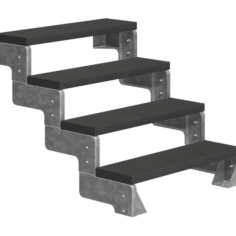 Ulkoportaat Gardentop Trimax yhdellä Nordic-kaiteella antrasiitti eri kokoja*Dolle New