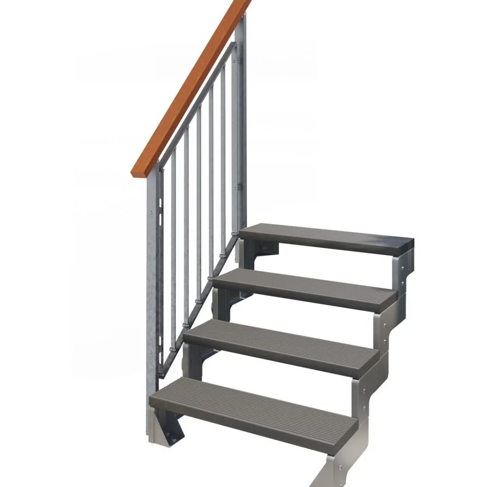 Ulkoportaat Gardentop Trimax yhdellä Nordic-kaiteella antrasiitti eri kokoja*Dolle New