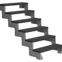 Ulkoportaat Gardentop Trimax yhdellä Nordic-kaiteella antrasiitti eri kokoja*Dolle New