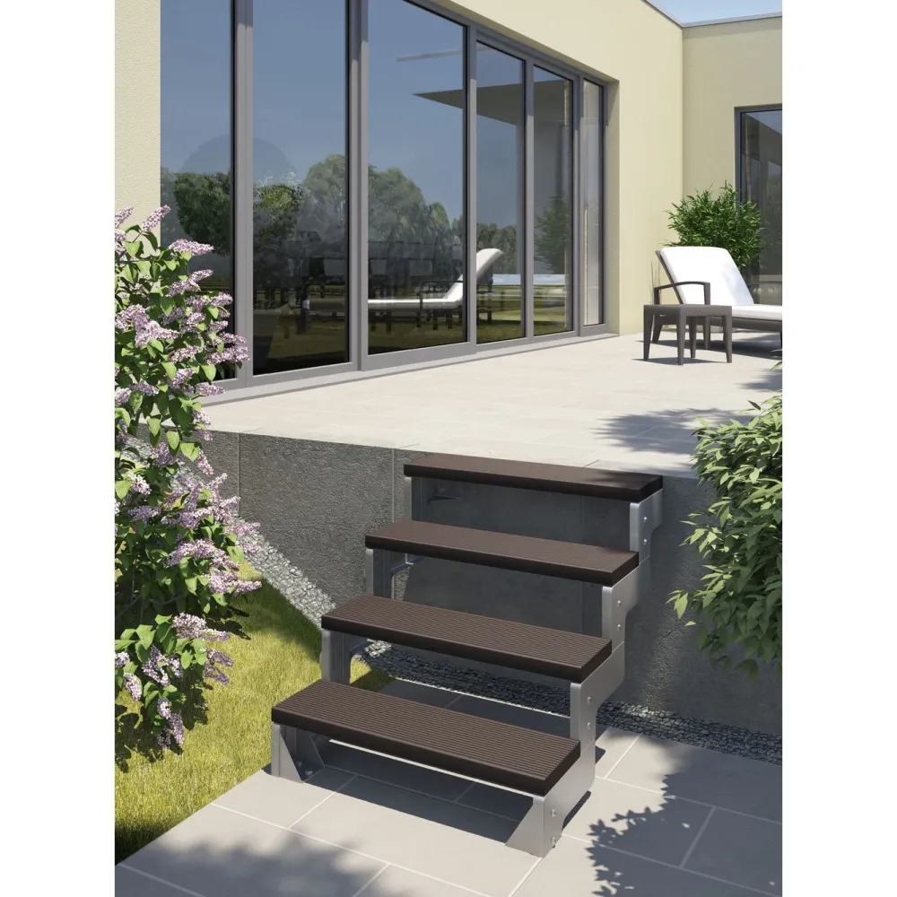 Ulkoportaat Gardentop Trimax ilman kaidetta tummanruskea eri kokoja*Dolle Clearance