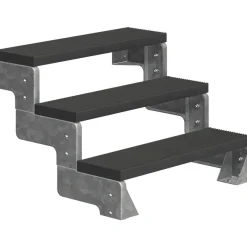 Ulkoportaat Gardentop Trimax kahdella Nordic-kaiteella antrasiitti eri kokoja Ulkoportaat