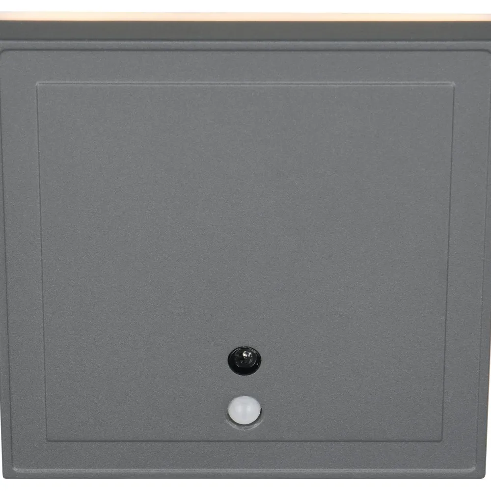 Ulkoseinävalaisin Fortaleza LED 14x14cm ladattava liike- ja hämärätunnistin antrasiitti*Trio New