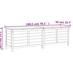 Ulkosäilytyslaatikko antrasiitti 198,5x50x56,5 cm, kuusi Säilytyslaatikot Ulos
