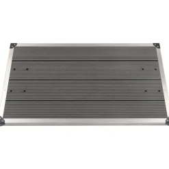 Ulkosuihkualusta WPC ruostumaton teräs 110x62 cm harmaa*FinePRICE Best