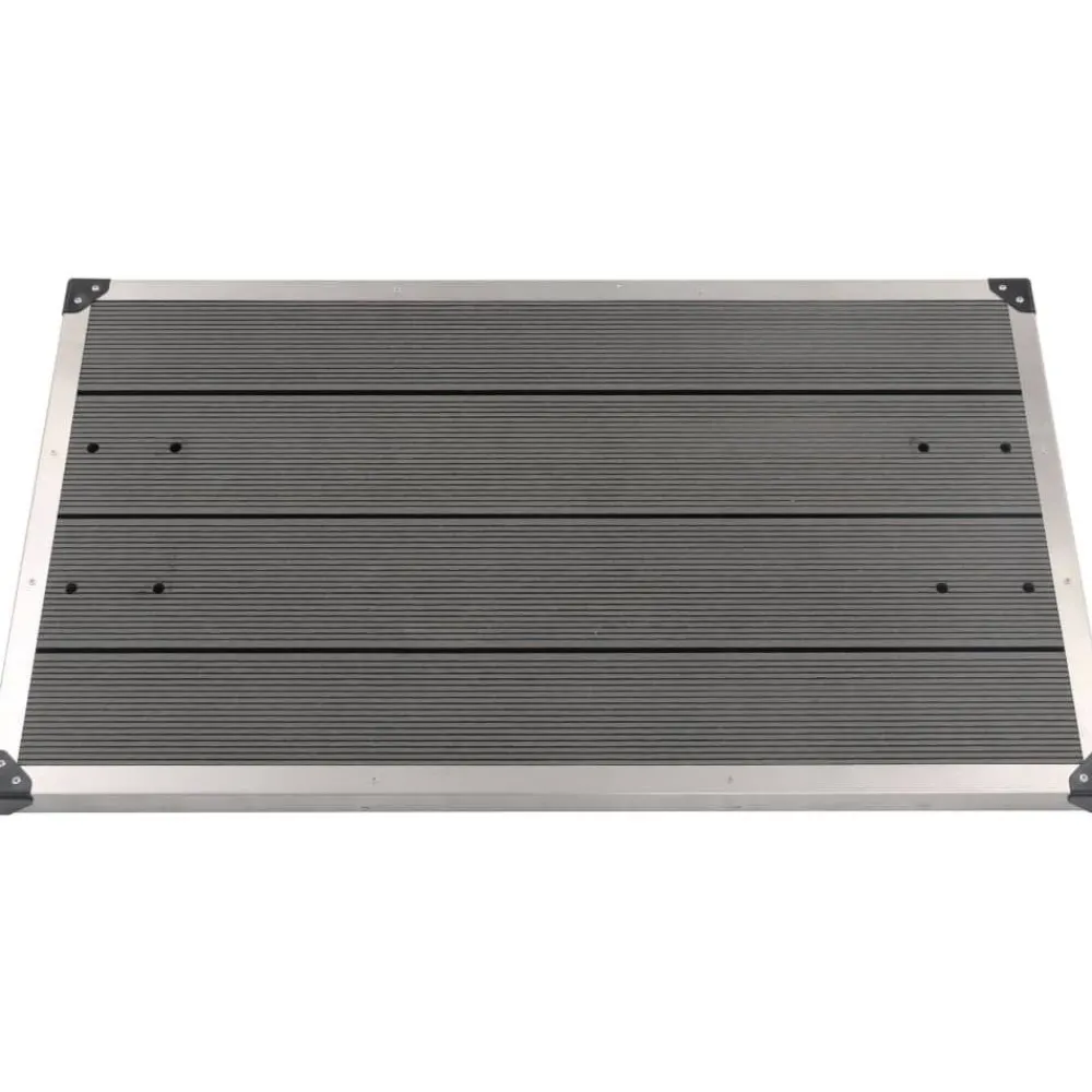 Ulkosuihkualusta WPC ruostumaton teräs 110x62 cm harmaa*FinePRICE Best