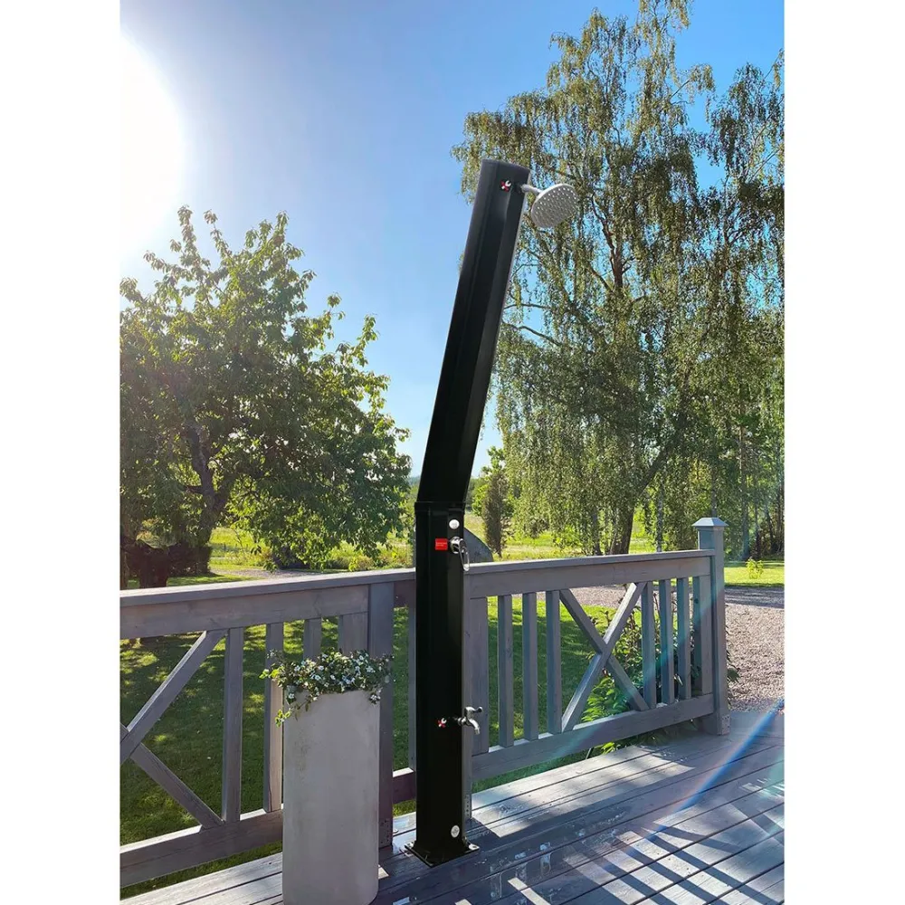 Ulkosuihku Sunny 35 Edge, aurinkolämmitteinen, musta*Demerx Best