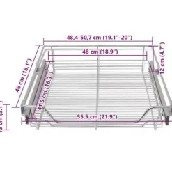 Sale Ulosvedettävät ritilälaatikot 2 kpl 600mm hopea Keittiökaapit