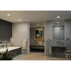New Upotettava LED-paneeli VariFit Areo, IP44, Ø23cm, 16W, säädettävä värilämpötila, eri värejä Led-Paneelit