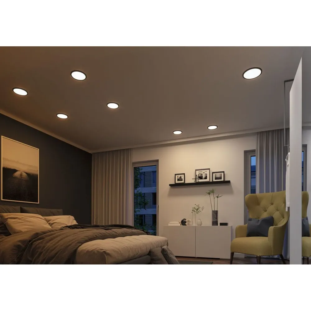 New Upotettava LED-paneeli VariFit Areo, IP44, Ø23cm, 16W, säädettävä värilämpötila, eri värejä Led-Paneelit