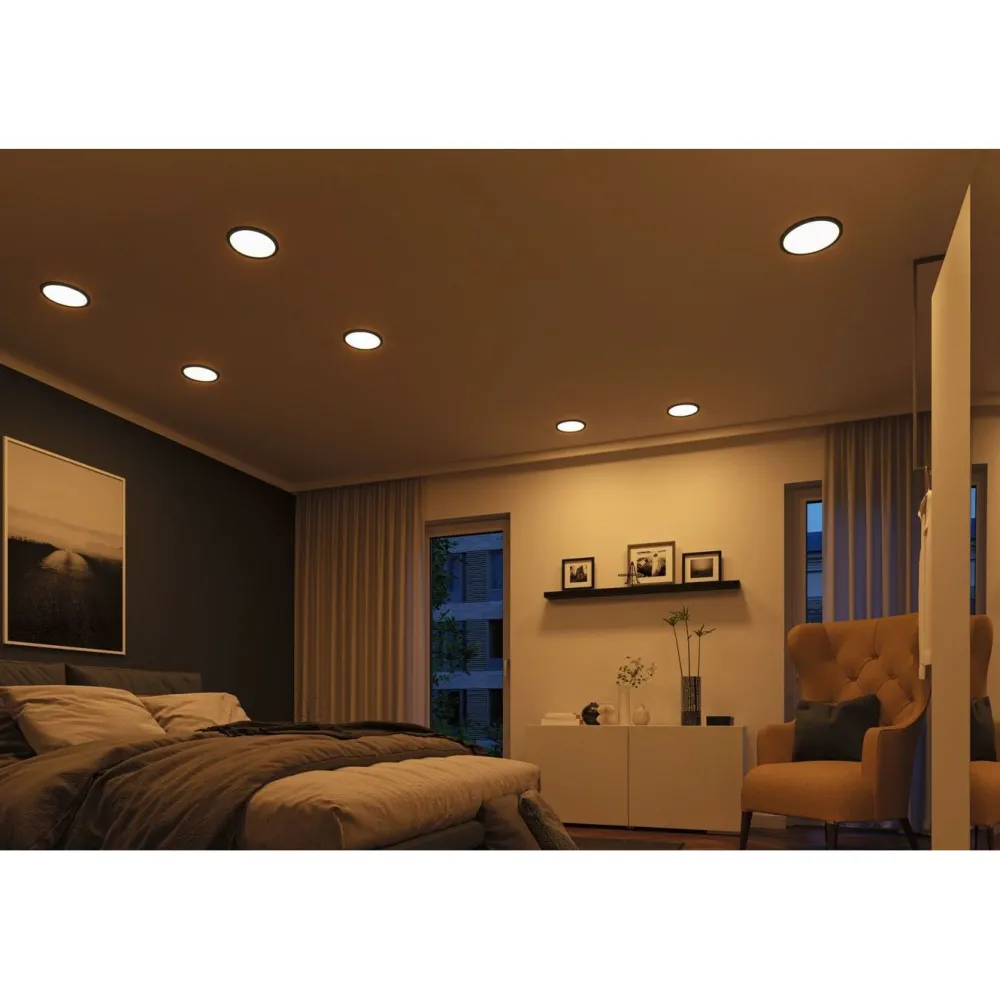 New Upotettava LED-paneeli VariFit Areo, IP44, Ø23cm, 16W, säädettävä värilämpötila, eri värejä Led-Paneelit