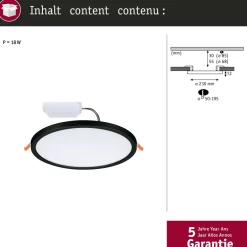 New Upotettava LED-paneeli VariFit Areo, IP44, Ø23cm, 16W, säädettävä värilämpötila, eri värejä Led-Paneelit