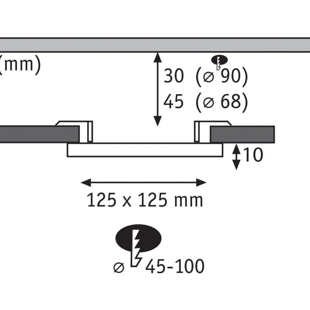 Outlet Upotettava LED-paneeli Veluna, IP44, Ø12.5cm, 8.5W, 3000K, satiini Led-Paneelit