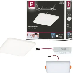 New Upotettava LED-paneeli Veluna, IP44, 12.5x12.5cm, 8.5W, 4000K, satiini Led-Paneelit