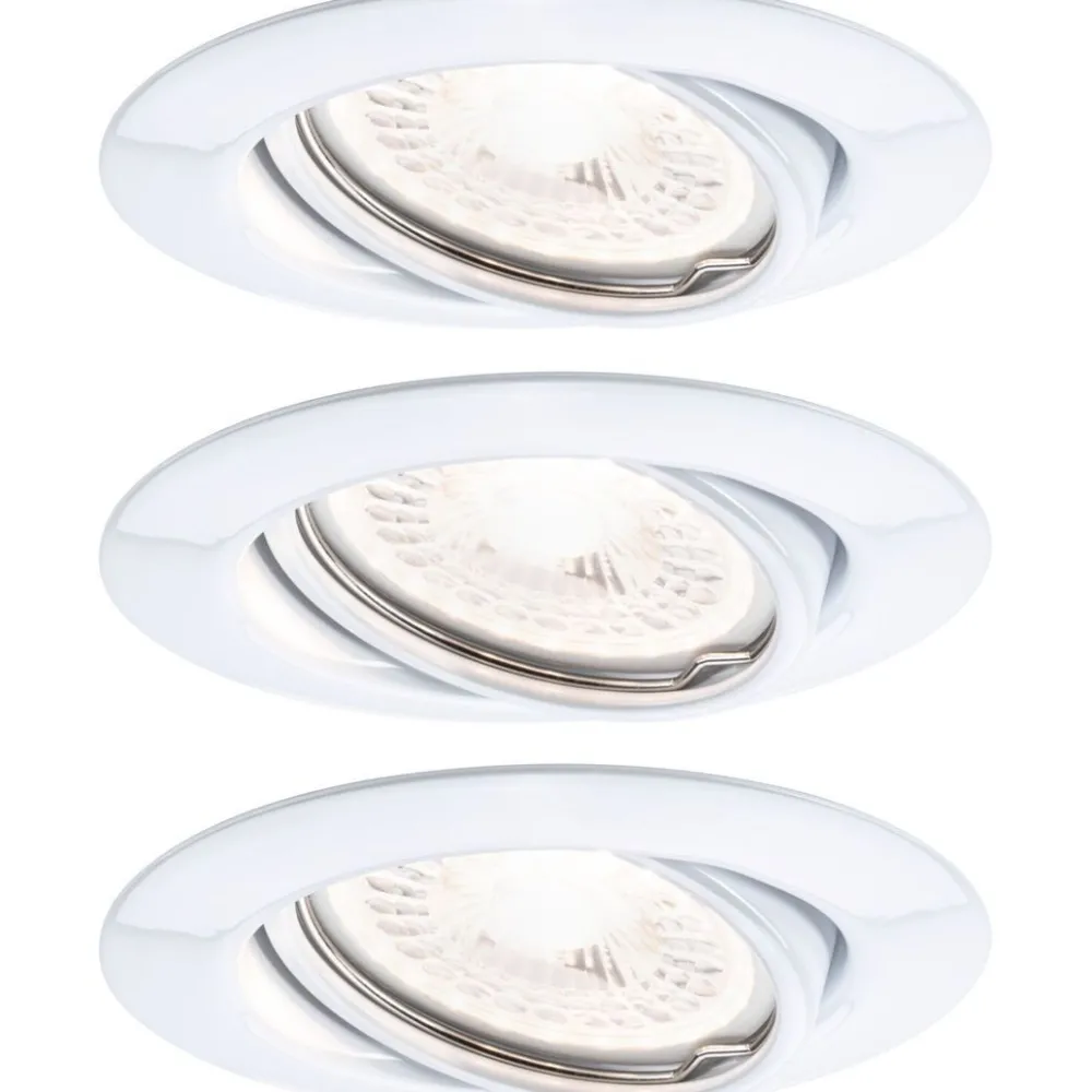 Upotettava LED-valaisin Base, 3kpl, Ø90mm, GU10, 5W, 350lm, 3000K, himmennettävä, valkoinen*Paulmann Outlet