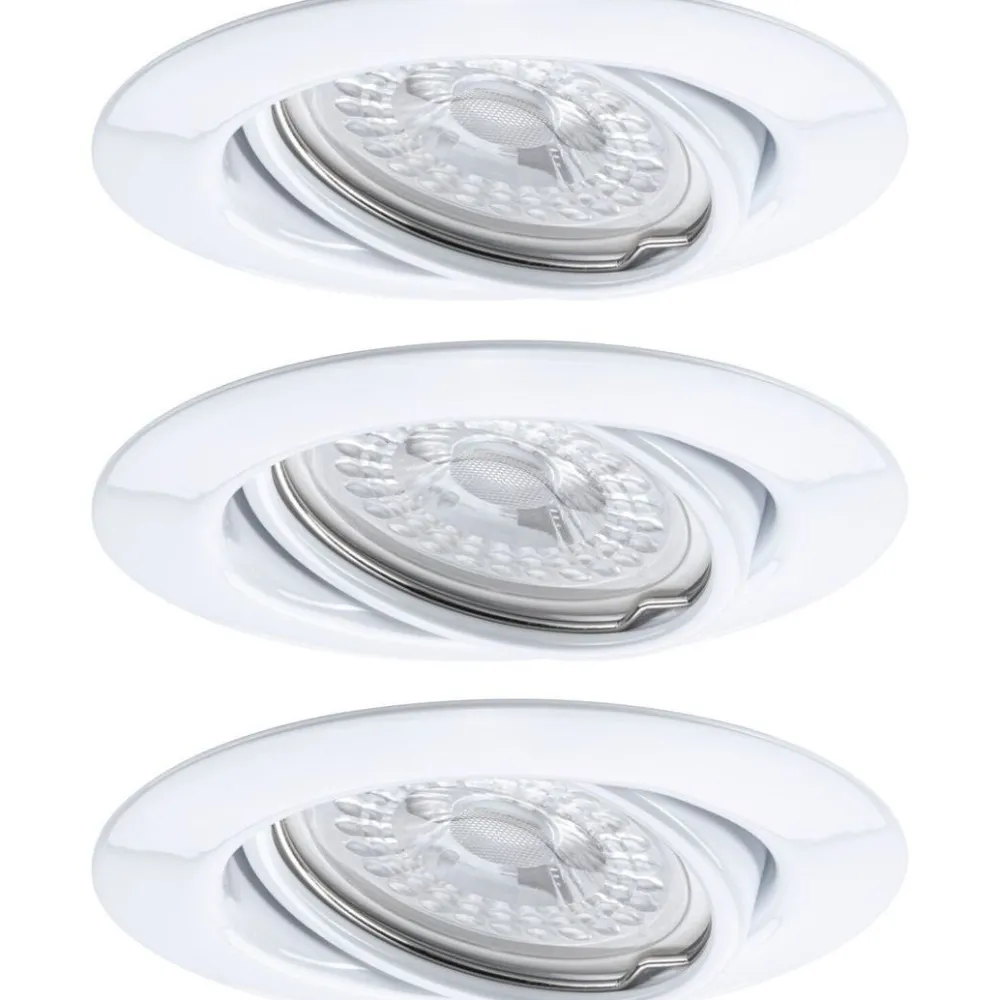 Upotettava LED-valaisin Base, 3kpl, Ø90mm, GU10, 5W, 350lm, 3000K, himmennettävä, valkoinen*Paulmann Outlet
