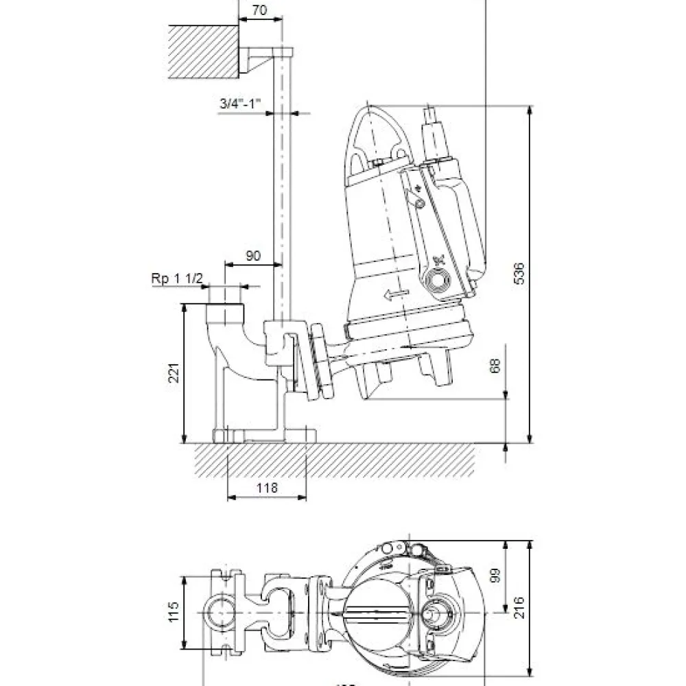 Uppopumppu SEG.40.15.2.E.50B AUTOADAPT Jätevesipumppaamot