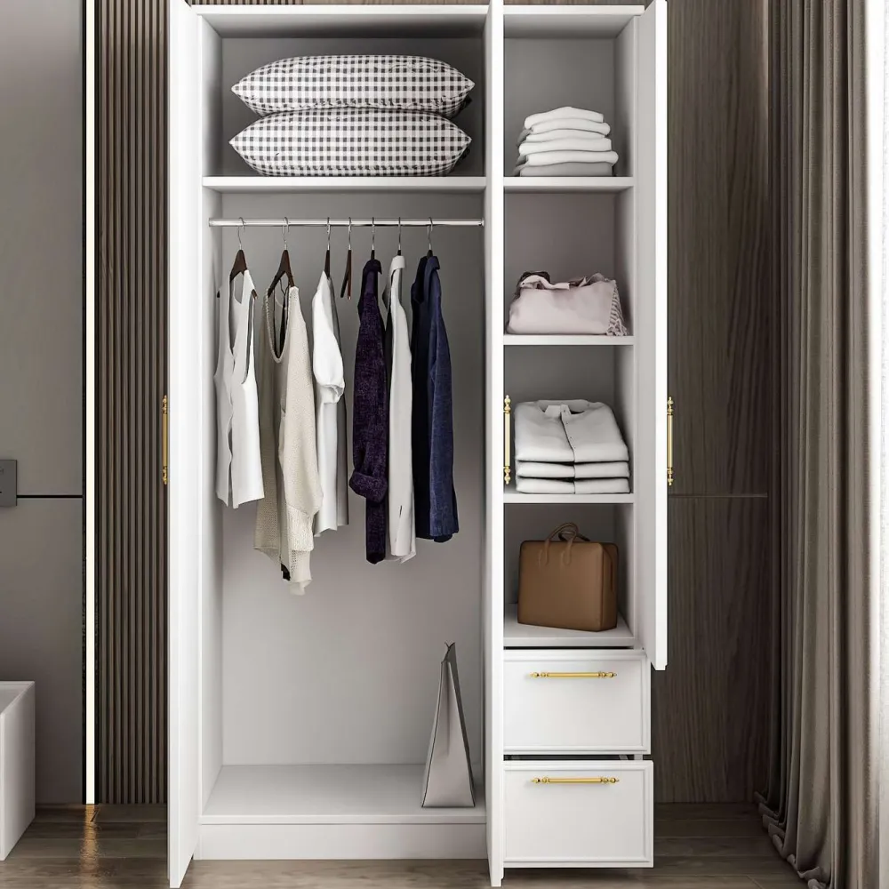 Vaatekaappi Vespera, 90x171.8cm, valkoinen*Linento Furniture Hot