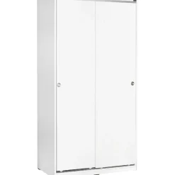 Vaatekaappi liukuovilla SWD-436-BB-2, 94cm, valkoinen*Linento Furniture