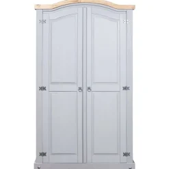 New Vaatekaappi Meksikon mänty Corona-sarja 2 ovea harmaa 52cm Vaatekaapit