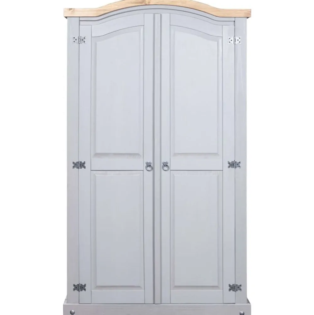 New Vaatekaappi Meksikon mänty Corona-sarja 2 ovea harmaa 52cm Vaatekaapit