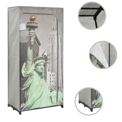 Vaatekaappi New York 75cm kangas*FinePRICE