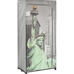Vaatekaappi New York 75cm kangas*FinePRICE