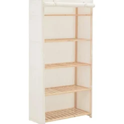 Vaatekaappi valkoinen 79cm kangas*FinePRICE Sale