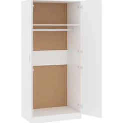 Vaatekaappi valkoinen 80cm lastulevy*FinePRICE Online