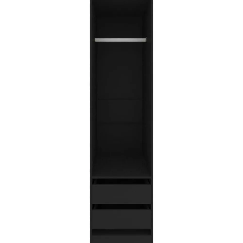 Vaatekaappi vetolaatikoilla musta 50cm lastulevy*FinePRICE Outlet