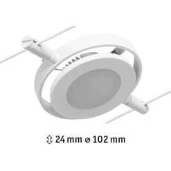 Vaijerivalaisin CorDuo RoundMac, 200lm, 4.5W, 3000K, 12V, mattavalkoinen/kromi Vaijerivalaisimet
