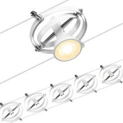 Discount Vaijerivalaisinsetti CorDuo Cardan, GU5.3, 230/12V, 5-osainen, eri värejä Vaijerivalaisimet