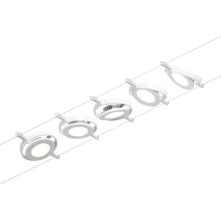 Online Vaijerivalaisinsetti CorDuo RoundMac Basic, 3000K, 230/12V, 5 valaisinta, valkoinen/kromi Vaijerivalaisimet
