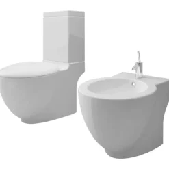 Discount Valkoinen Keraaminen WC ja Bidee Sarja Pesevät Wc-Istuimet