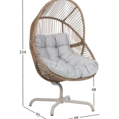Vapaa-ajan tuoli DORIAN kääntyvä 89x95xK154 cm, vaaleanruskea*Home4you Online