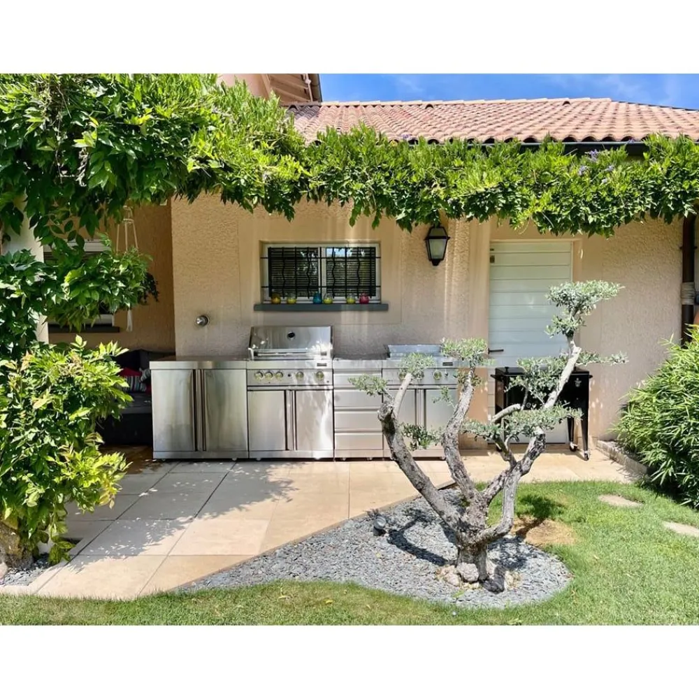 Vapaasti seisova kaasugrilli 4 poltinta ja infrapunalämmitin Stainless Collection*Myoutdoorkitchen Sale