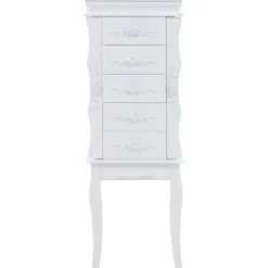 Clearance Vapaasti seisova korukaappi, 34x26x94 cm, valkoinen Lipastot
