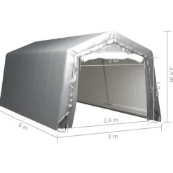 Hot Varastoteltta 300x600 cm teräs harmaa (79588) Pressutallit