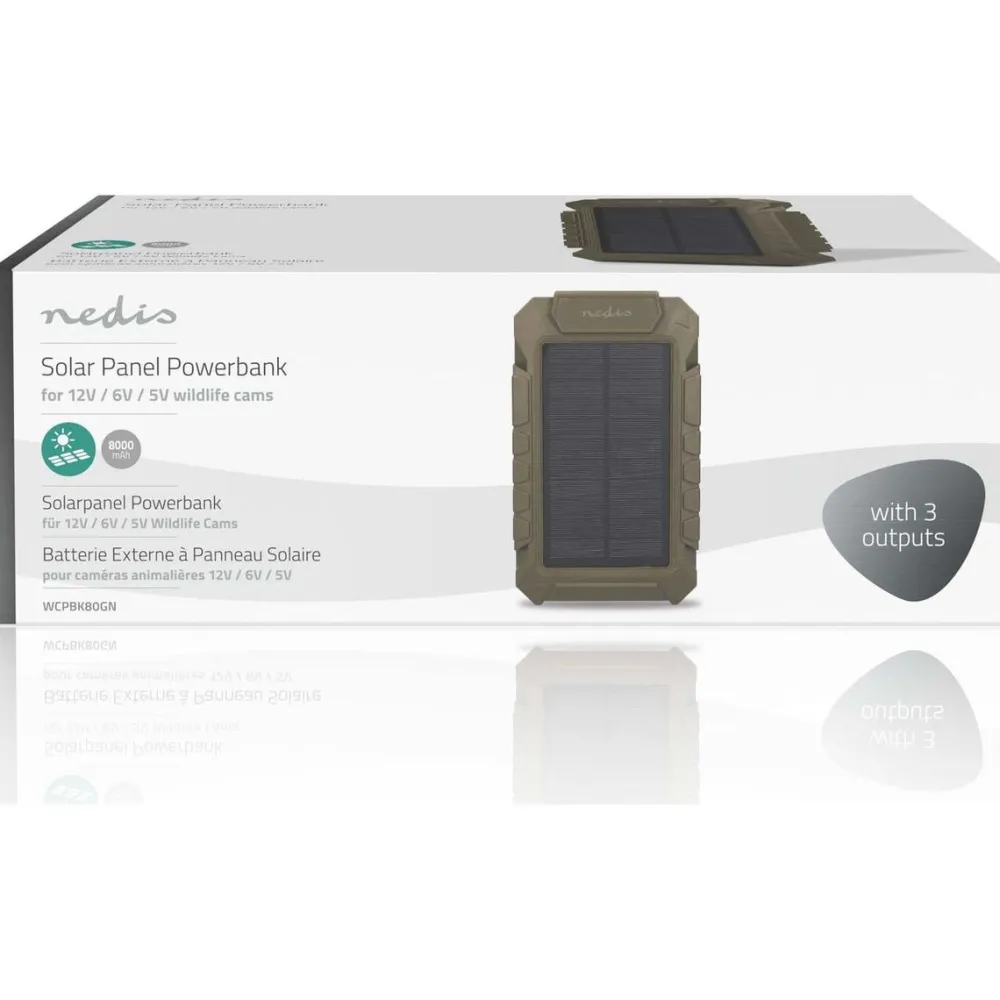 Varavirtalähde aurinkopaneelilla WCPBK80GN, 8000mAh*Nedis Outlet